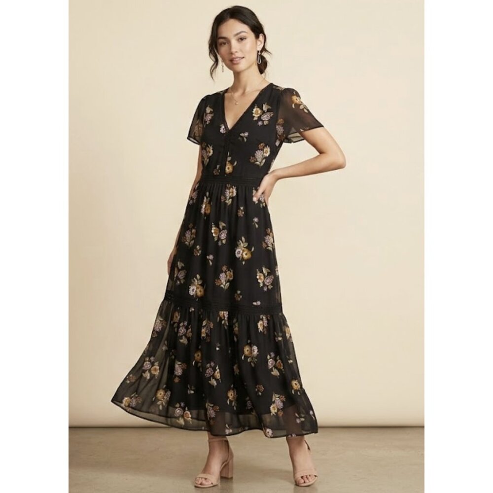 Abercrombie & Fitch Black Floral Maxi Dress